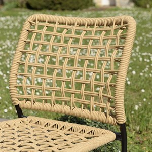 Vianney - lot de 2 chaises de jardin en cordage tressé beige