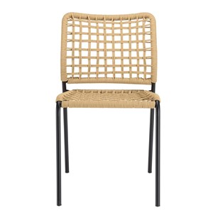 Vianney - lot de 2 chaises de jardin en cordage tressé beige