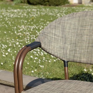 Vianney - lot de 2 chaises de jardin bistrot en acier textilène taupe