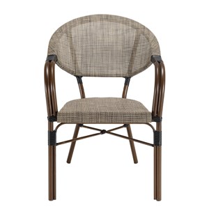 Vianney - lot de 2 chaises de jardin bistrot en acier textilène taupe