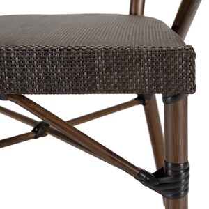 Vianney - lot de 2 chaises de jardin bistrot en acier textilène marron