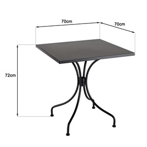 Vianney - ensemble de jardin -table 70x70cm et 2 chaises grises