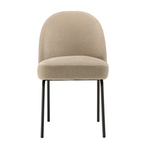 Ulysse - lot de 2 chaises tissu beige pieds acier noir