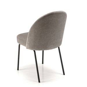 Ulysse - lot de 2 chaises tissu couleur beige pieds acier noir