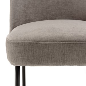 Ulysse - lot de 2 chaises tissu couleur beige pieds acier noir
