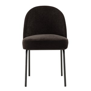 Ulysse - lot de 2 chaises tissu noir pieds acier noir