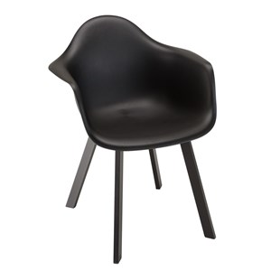 Malo - lot de 6 fauteuils noirs dossier arrondi