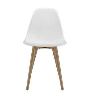 Malo - lot de 2 chaises blanches pieds couleur naturelle