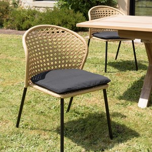 Malo - lot de 2 chaises rotin synthétique couleur naturelle