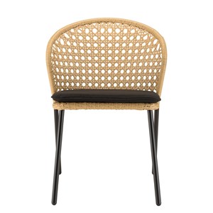 Malo - lot de 2 chaises rotin synthétique couleur naturelle