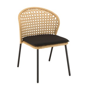 Malo - lot de 2 chaises rotin synthétique couleur naturelle
