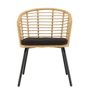 Malo - lot de 2 fauteuils en rotin synthétique couleur naturelle