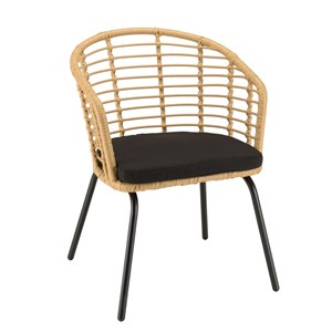 Malo - lot de 2 fauteuils en rotin synthétique couleur naturelle