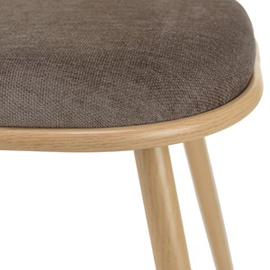 Lea - lot de 2 chaises assise tissu taupe large dossier effet cannage