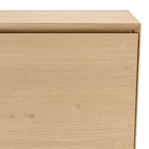 Maxendre - buffet bois couleur naturelle 2 portes 3 étagères pieds noir