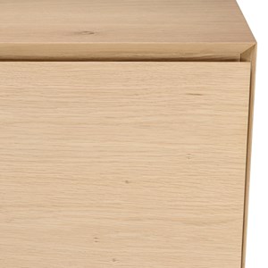 Maxendre - buffet bois couleur naturelle 4 portes 6 étagères pieds noir