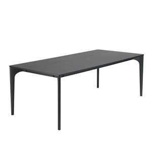 Maxence - table à manger rect. 220x100cm pieds en bois chêne noire