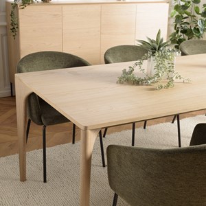 Maxence - table à manger rect. 220x100cm pieds en bois de chêne massif
