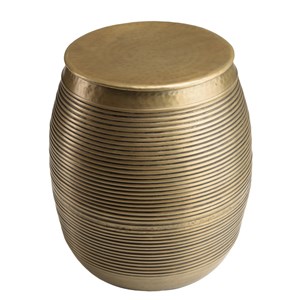 Honore - table d'appoint aluminium 40x45cm strié couleur laiton