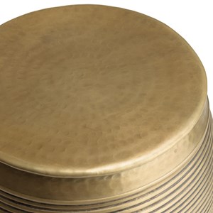 Honore - table d'appoint aluminium 40x45cm strié couleur laiton