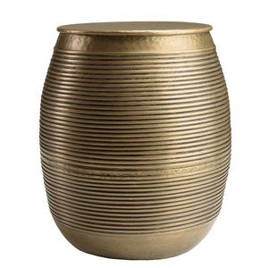 Honore - table d'appoint aluminium 40x45cm strié couleur laiton