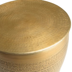 Honore - table basse alu. 60x60cm motifs arabesques couleur laiton