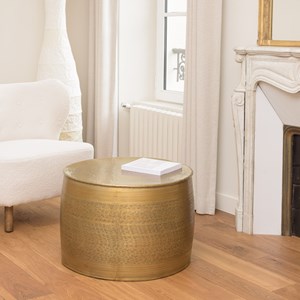 Honore - table basse alu. 60x60cm motifs arabesques couleur laiton