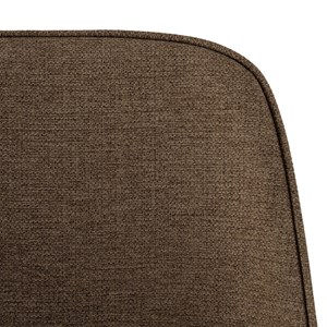 Tom - lot de 2 chaises tissu marron dossier droit pieds acier noir