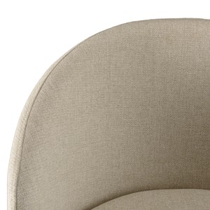 Tom - lot de 2 chaises tissu écru dossier arrondi pieds acier noir