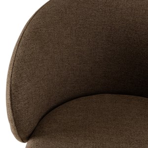 Tom - lot de 2 chaises tissu marron dossier arrondi pieds acier noir