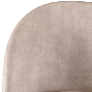 Tom - lot de 2 chaises dossier arrondi tissu velours beige pied noir