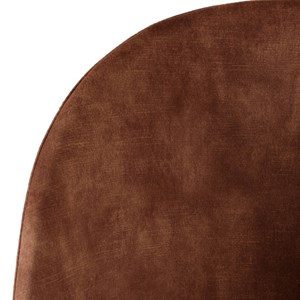 Tom - lot de 2 chaises tissu velours marron dossier arrondi pieds noir