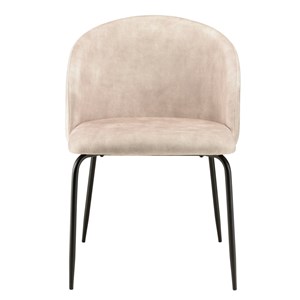 Tom - lot de 2 chaises dossier enveloppant tissu velours beige