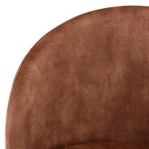 Tom - lot de 2 chaises tissu velours marron dossier enveloppant