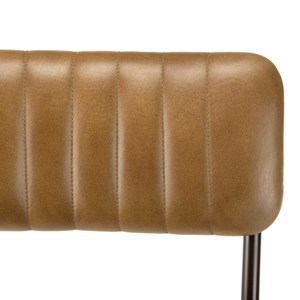 Marcel - lot de 2 chaises assise cuir dossier bois de manguier
