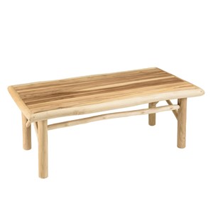 Will - table basse rectangulaire en branches de bois teck naturel