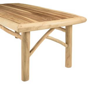 Will - table basse rectangulaire en branches de bois teck naturel