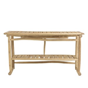 Will - console double plateau en branches de bois de teck naturel