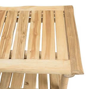 Will - console double plateau en branches de bois de teck naturel