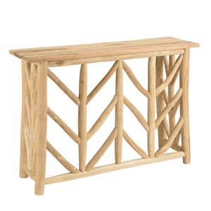 Will - console en bois de teck naturel piètement ajouré