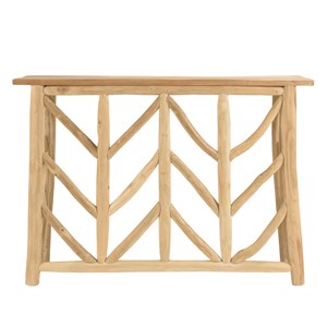 Will - console en bois de teck naturel piètement ajouré