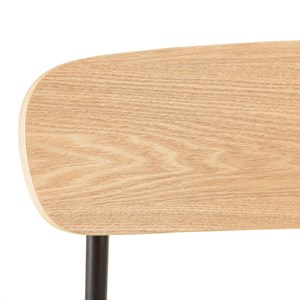 Tom - lot de 2 chaises « écolier » en bois de frêne pieds acier noir