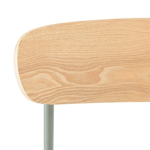 Tom - lot de 2 chaises « écolier » bois de frêne pieds acier vert