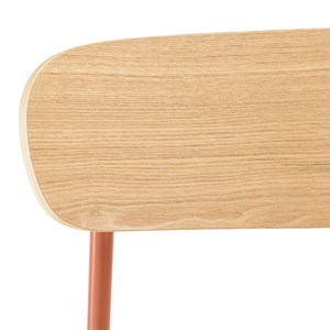 Tom - lot de 2 chaises écolier en bois de frêne et acier terracotta