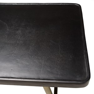 Johan - table basse rect. En aluminium plateau noir pieds dorés