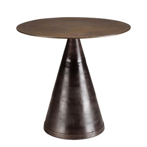 Johan - table ronde 80cm alu couleur laiton pied conique