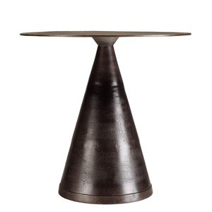 Johan - table ronde 80cm alu couleur laiton pied conique