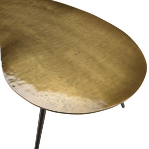 James - set de 2 tables basses ovoïdes en aluminium noir mat et doré