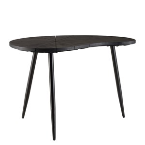 James - table d'appoint ovoïde plateau texturé noir mat pieds noir