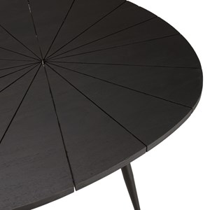 James - table basse ovoïde plateau texturé noir mat pieds métal noir